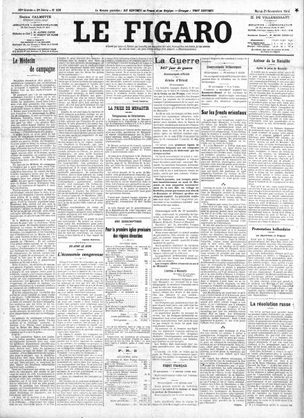 LA PRIMA PAGINA DE LE FIGARO