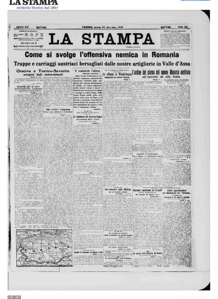 LA PRIMA PAGINA DE LA STAMPA