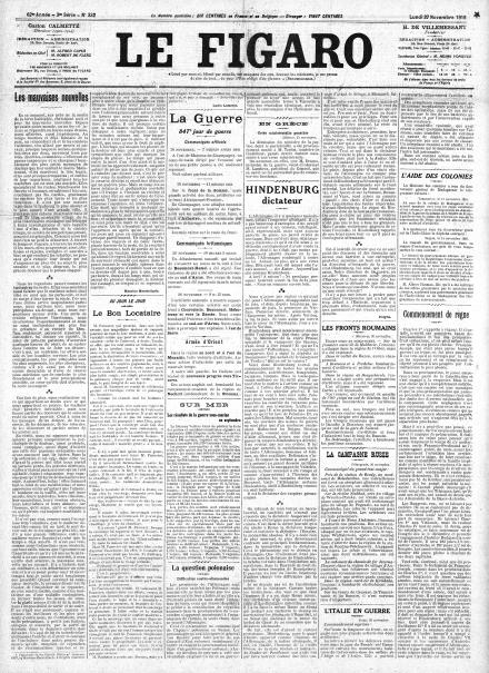 LA PRIMA PAGINA DE LE FIGARO
