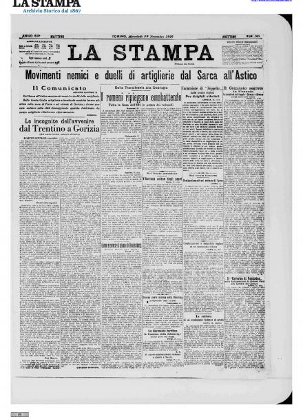 LA PRIMA PAGINA DE LA STAMPA