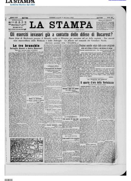 LA PRIMA PAGINA DE LA STAMPA