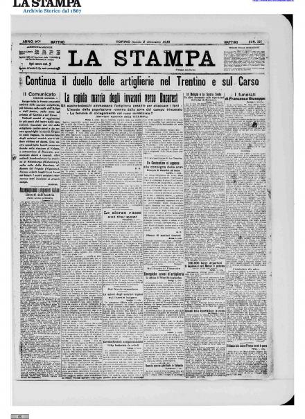 LA PRIMA PAGINA DE LA STAMPA