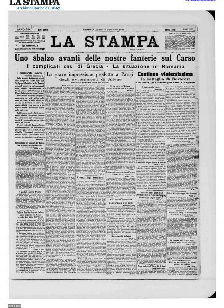 LA PRIMA PAGINA DE LA STAMPA