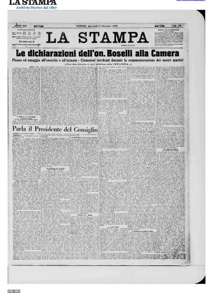 LA PRIMA PAGINA DE LA STAMPA