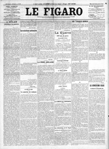 LA PRIMA PAGINA DE LE FIGARO