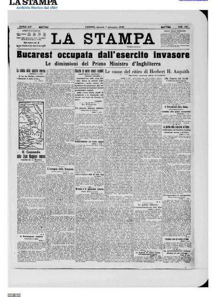 LA PRIMA PAGINA DE LA STAMPA
