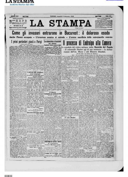 LA PRIMA PAGINA DE LA STAMPA
