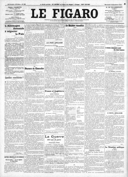 LA PRIMA PAGINA DE LE FIGARO