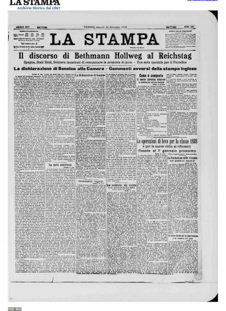 LA PRIMA PAGINA DE LA STAMPA