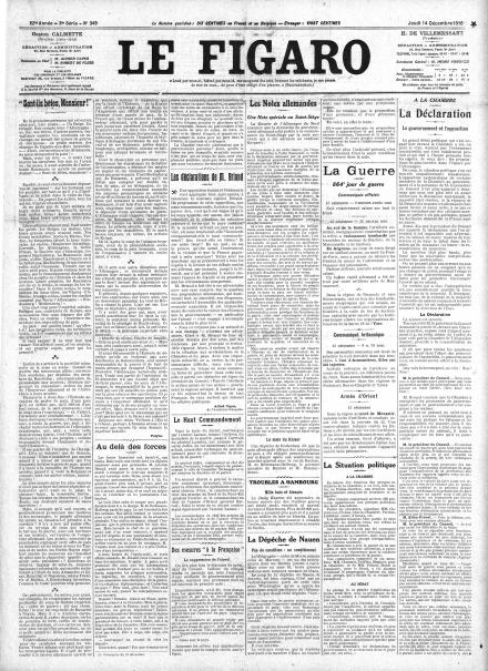 LA PRIMA PAGINA DE LE FIGARO