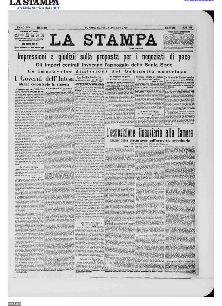 LA PRIMA PAGINA DE LA STAMPA