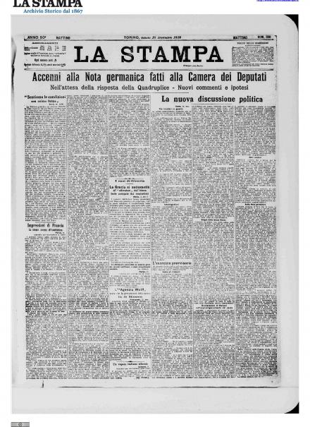 LA PRIMA PAGINA DE LA STAMPA