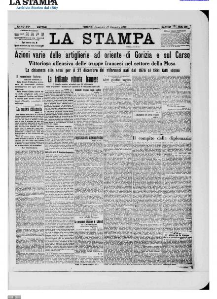 LA PRIMA PAGINA DE LA STAMPA