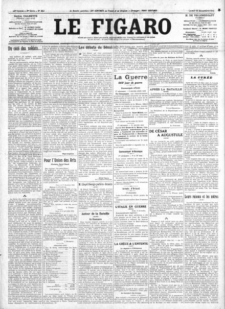 LA PRIMA PAGINA DE LE FIGARO