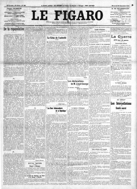 LA PRIMA PAGINA DE LE FIGARO