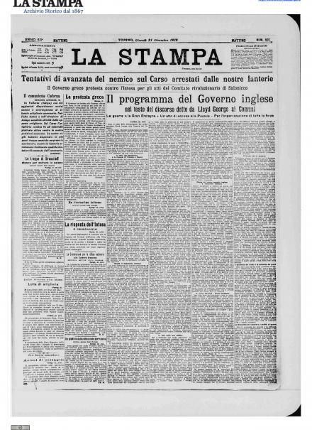 LA PRIMA PAGINA DE LA STAMPA