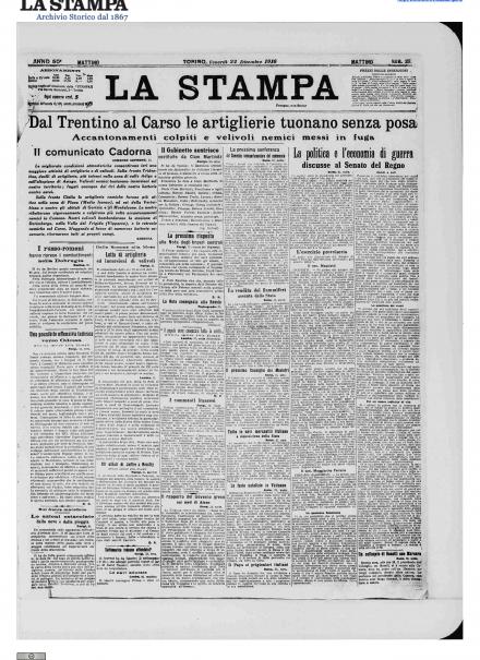 LA PRIMA PAGINA DE LA STAMPA