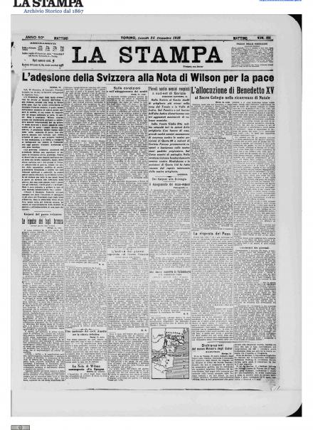 LA PRIMA PAGINA DE LA STAMPA