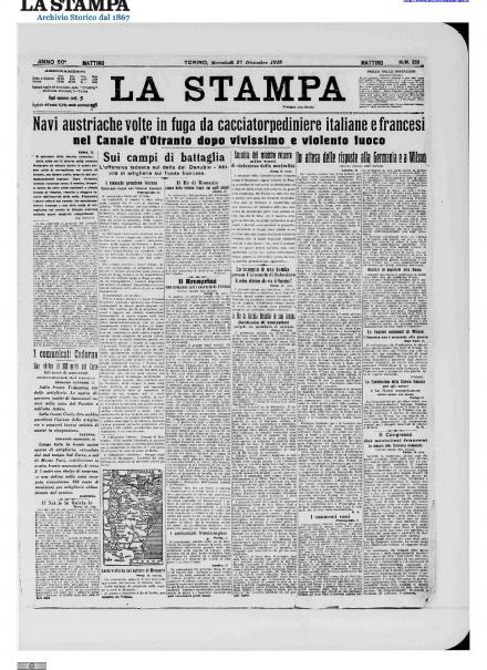 LA PRIMA PAGINA DE LA STAMPA