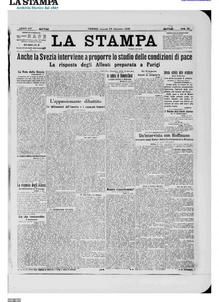 LA PRIMA PAGINA DE LA STAMPA