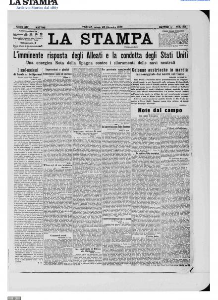 LA PRIMA PAGINA DE LA STAMPA
