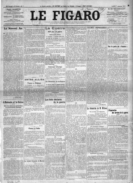 LA PRIMA PAGINA DE LE FIGARO