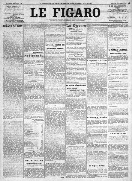 LA PRIMA PAGINA DE LE FIGARO