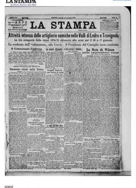 LA PRIMA PAGINA DE LA STAMPA