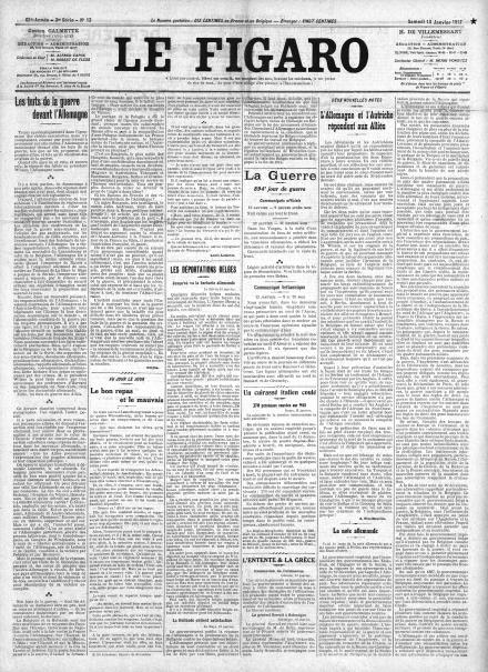 LA PRIMA PAGINA DE LE FIGARO