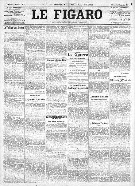 LA PRIMA PAGINA DE LE FIGARO