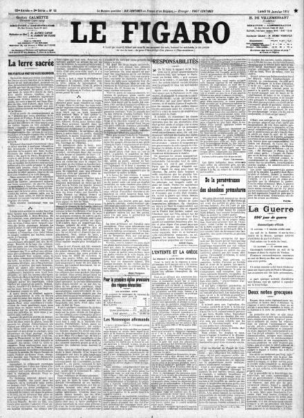 LA PRIMA PAGINA DE LE FIGARO