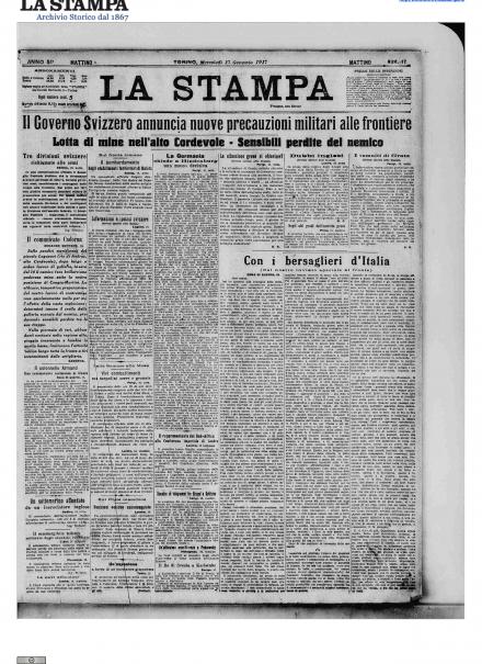 LA PRIMA PAGINA DE LA STAMPA
