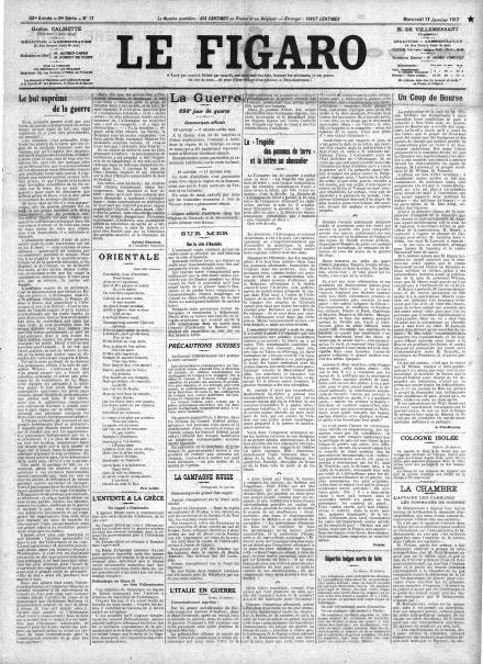 LA PRIMA PAGINA DE LE FIGARO