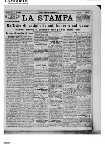 LA PRIMA PAGINA DE LA STAMPA