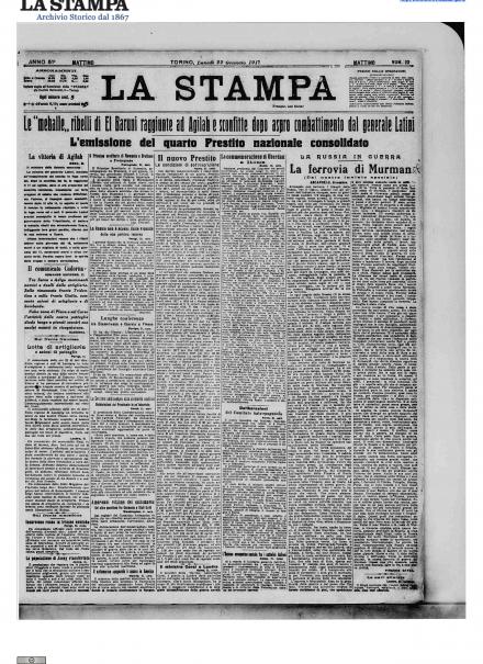 LA PRIMA PAGINA DE LA STAMPA