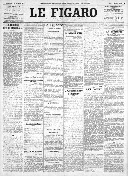 LA PRIMA PAGINA DE LE FIGARO