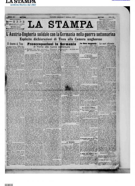 LA PRIMA PAGINA DE LA STAMPA