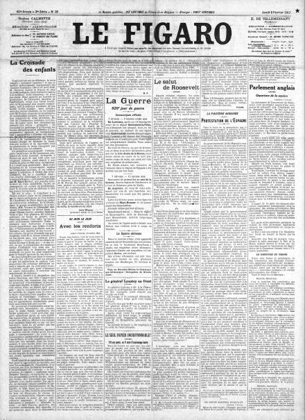LA PRIMA PAGINA DE LE FIGARO