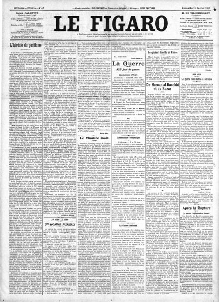 LA PRIMA PAGINA DE LE FIGARO