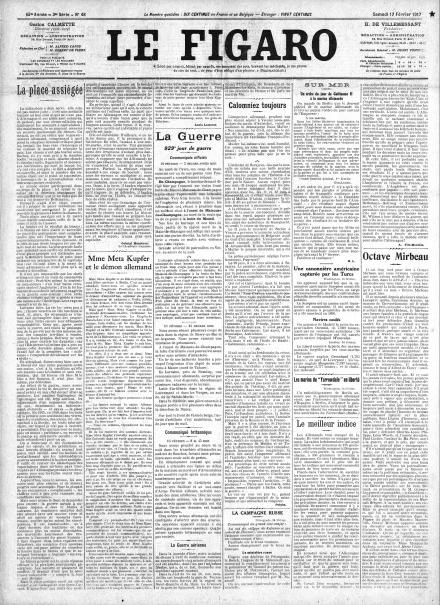 LA PRIMA PAGINA DE LE FIGARO