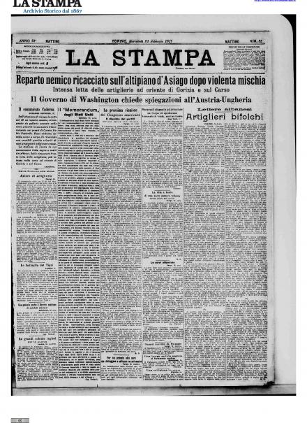 LA PRIMA PAGINA DE LA STAMPA