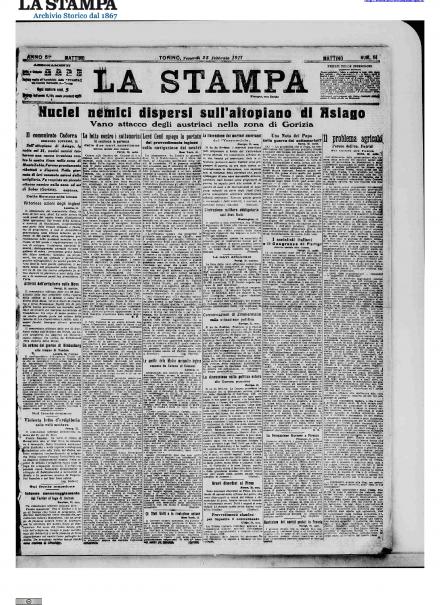 LA PRIMA PAGINA DE LA STAMPA