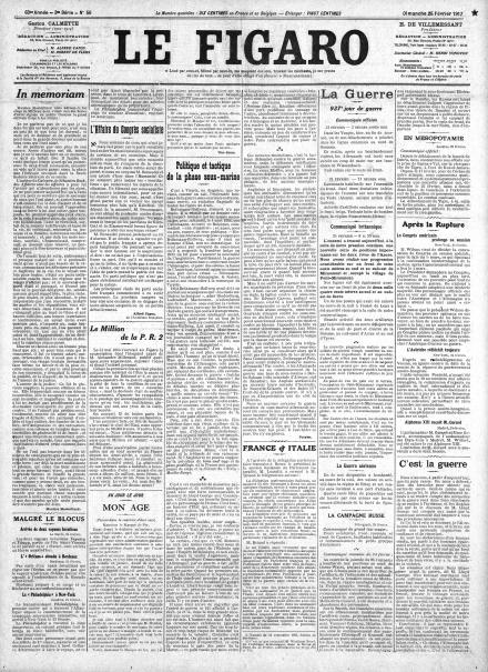 LA PRIMA PAGINA DE LE FIGARO