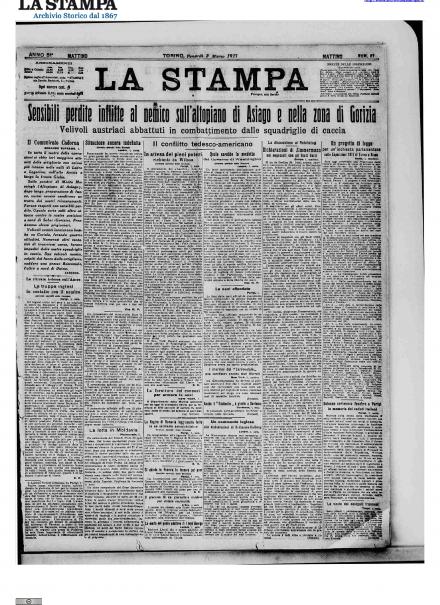 LA PRIMA PAGINA DE LA STAMPA