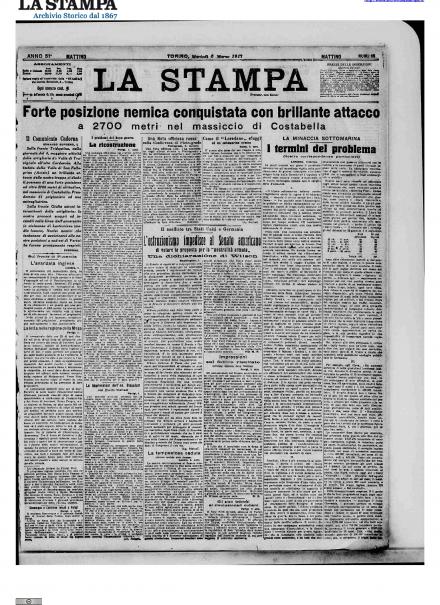 LA PRIMA PAGINA DE LA STAMPA