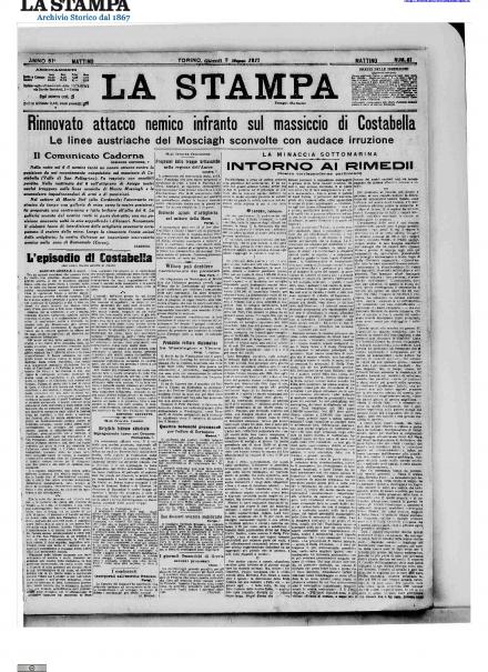 LA PRIMA PAGINA DE LA STAMPA