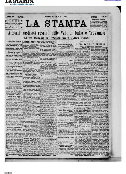 LA PRIMA PAGINA DE LA STAMPA