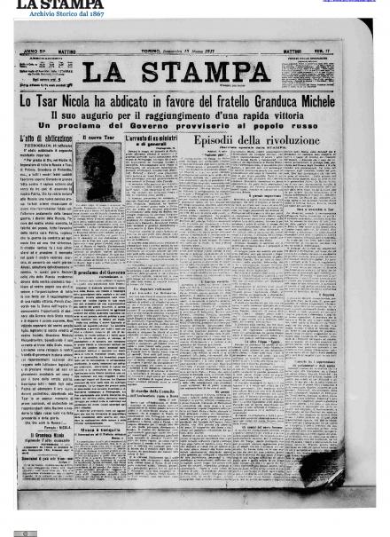 LA PRIMA PAGINA DE LA STAMPA
