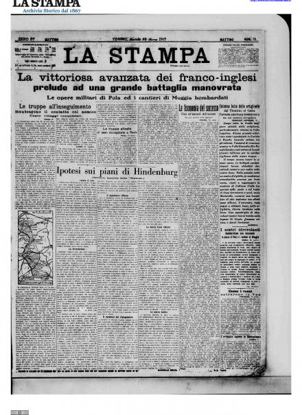 LA PRIMA PAGINA DE LA STAMPA