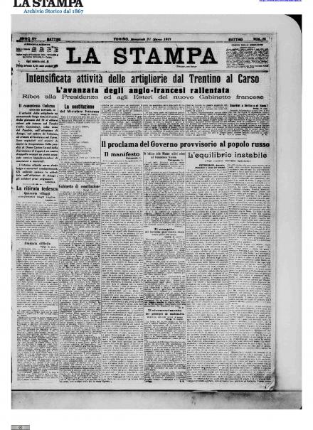 LA PRIMA PAGINA DE LA STAMPA